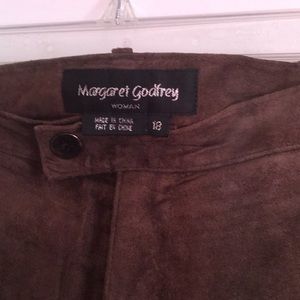 Margaret Godfrey brown suede pants